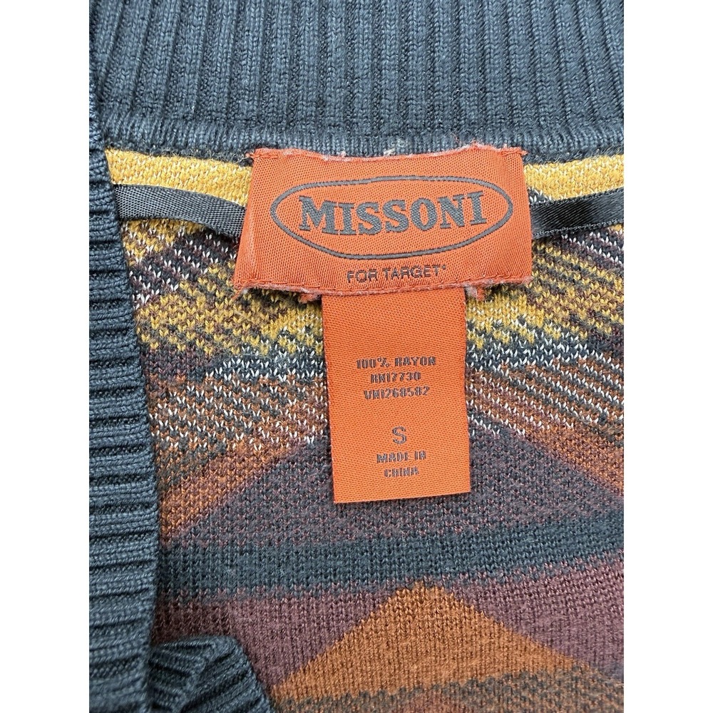 Missoni Target Cardigan Sweater Zigzag Chevron Open Front Small Boho Festival - Picture 2 of 5